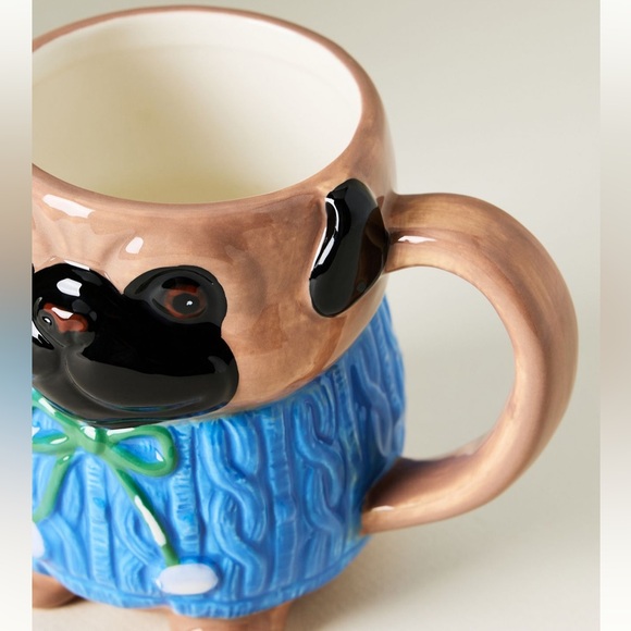 Anthropologie Peluche Pet Stoneware Mug- Pug - Picture 3 of 4
